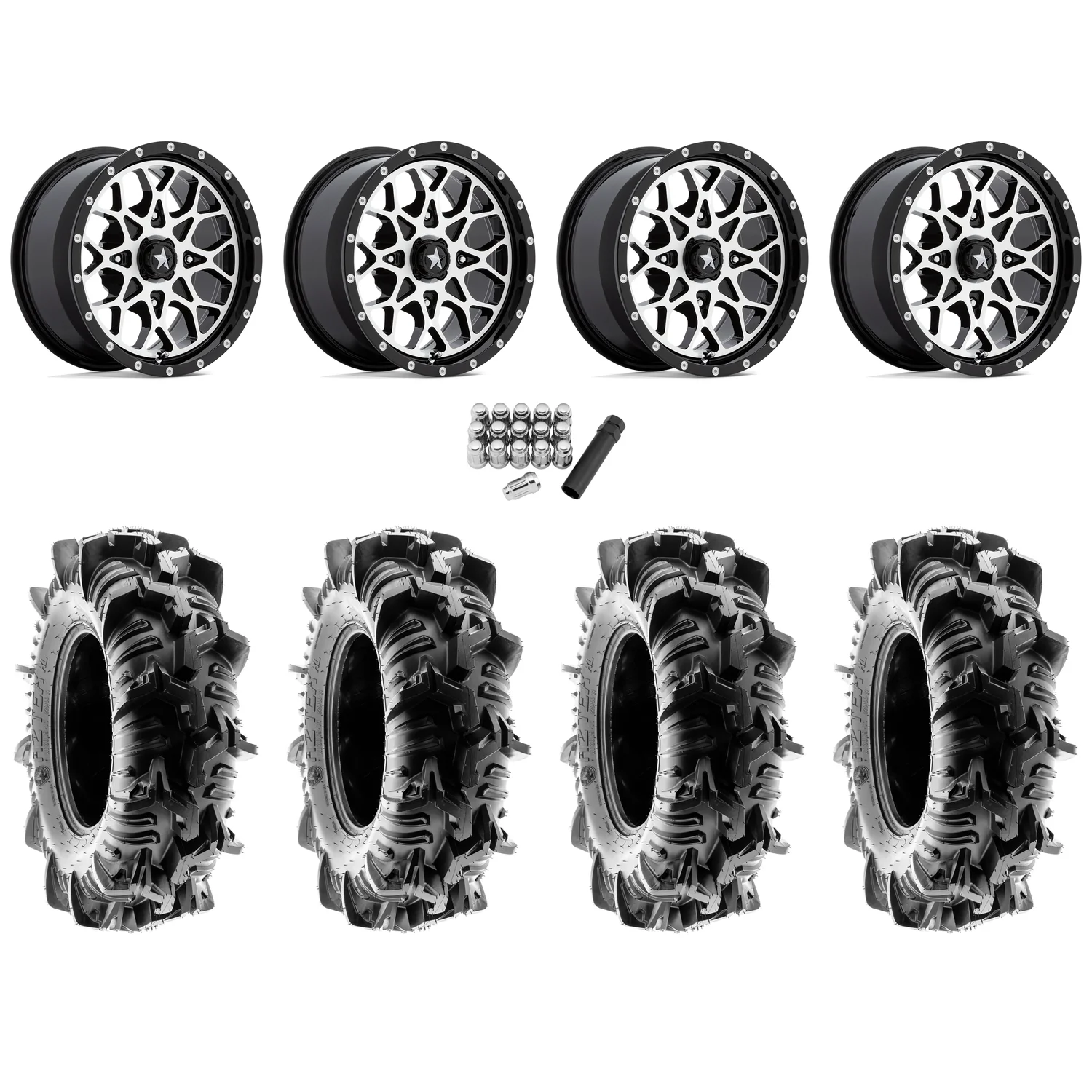 Terache Aztex XL 30x9-14 (8ply) Tires on MSA M45 Portal Machined